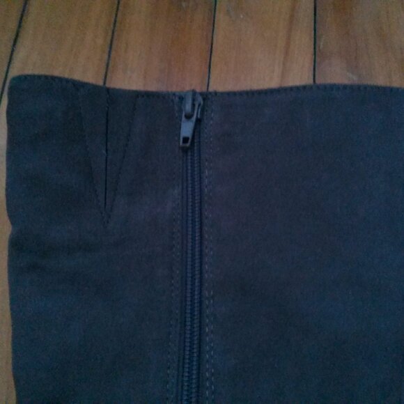 Women's 4" Heel Boots, Olive Green Faux Suede, Brown Buckle, Size 7 - Picture 7 of 16